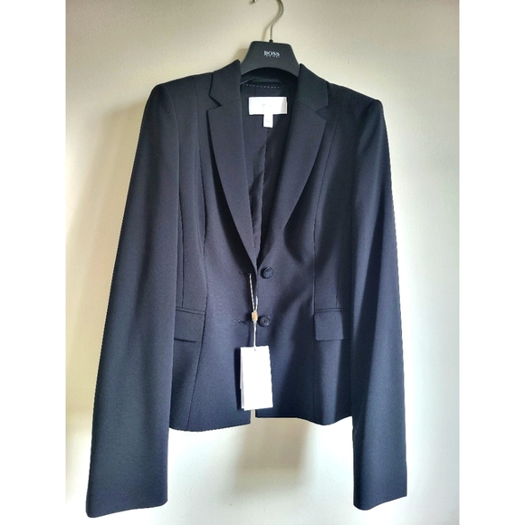 Brand New Hugo Boss Women's Janu Blazer, Stretch Wool, Black, Size 0 - Picture 1 of 4